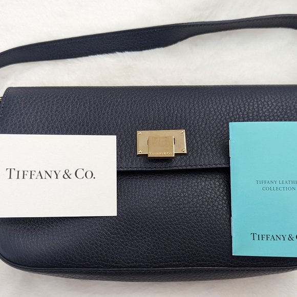 Tiffany and Co. Piper Flip Lock Clutch Navy - Picture 1 of 4